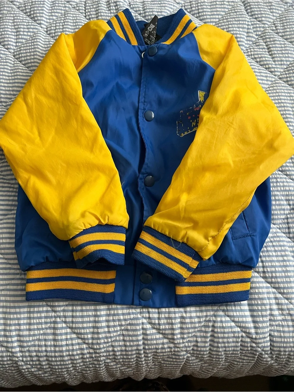 Power Ranger Kids Blue and Yellow Varsity Jacket VINTAGE 90’s